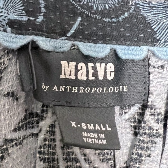 Anthropologie Maeve Collette Floral Motif Balloon Sleeve Peasant Blouse - Picture 5 of 16